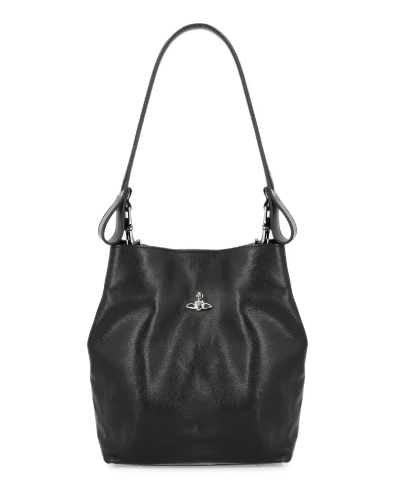 Vivienne Westwood Kleine Lottie Schultertasche mit Orb-Schild - Schwarz Schwarz