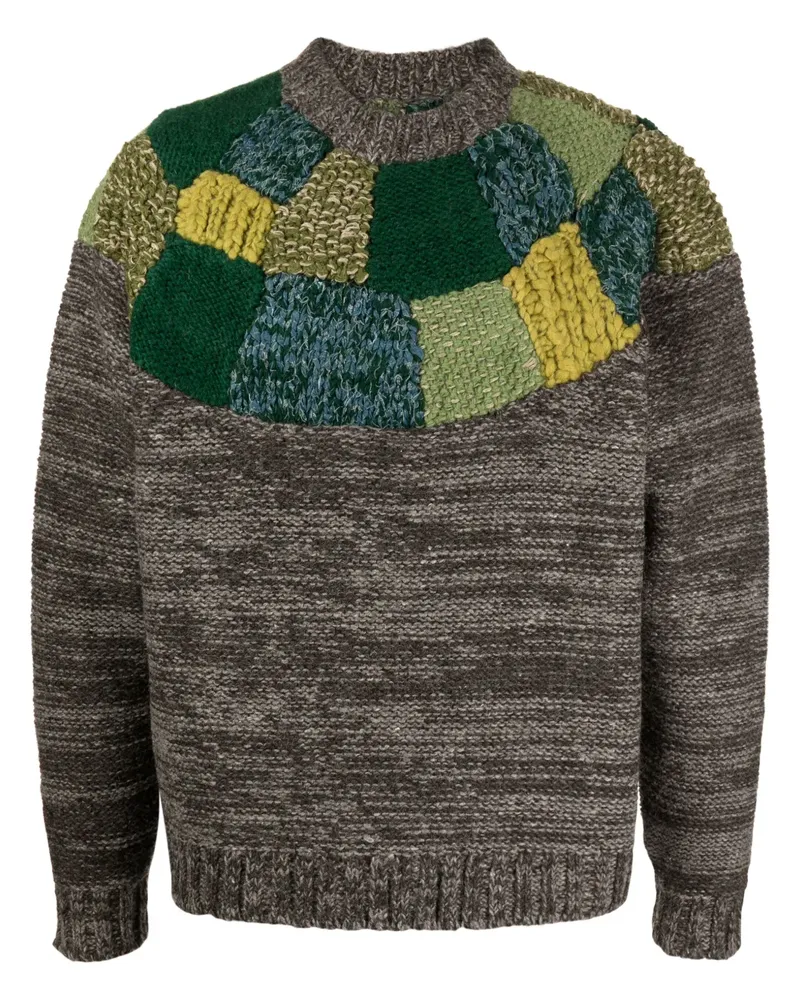 KAPITAL 3G Pullover im Patchwork-Design - Braun Braun