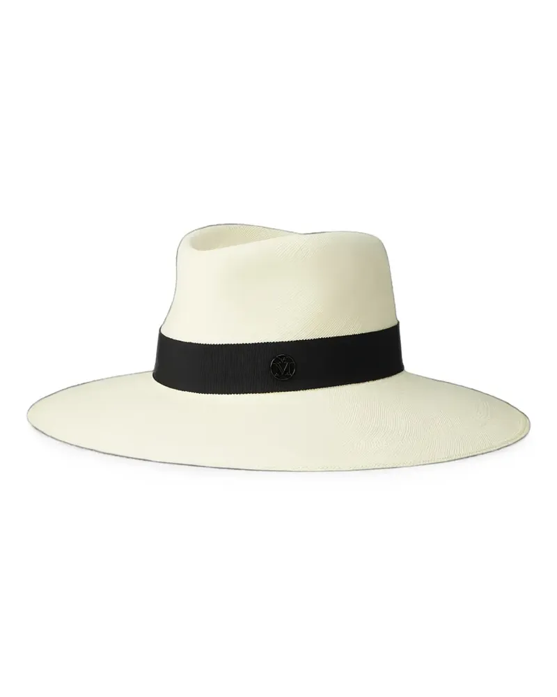 Maison Michel Fedora mit Ripsbandbesatz - Nude Nude