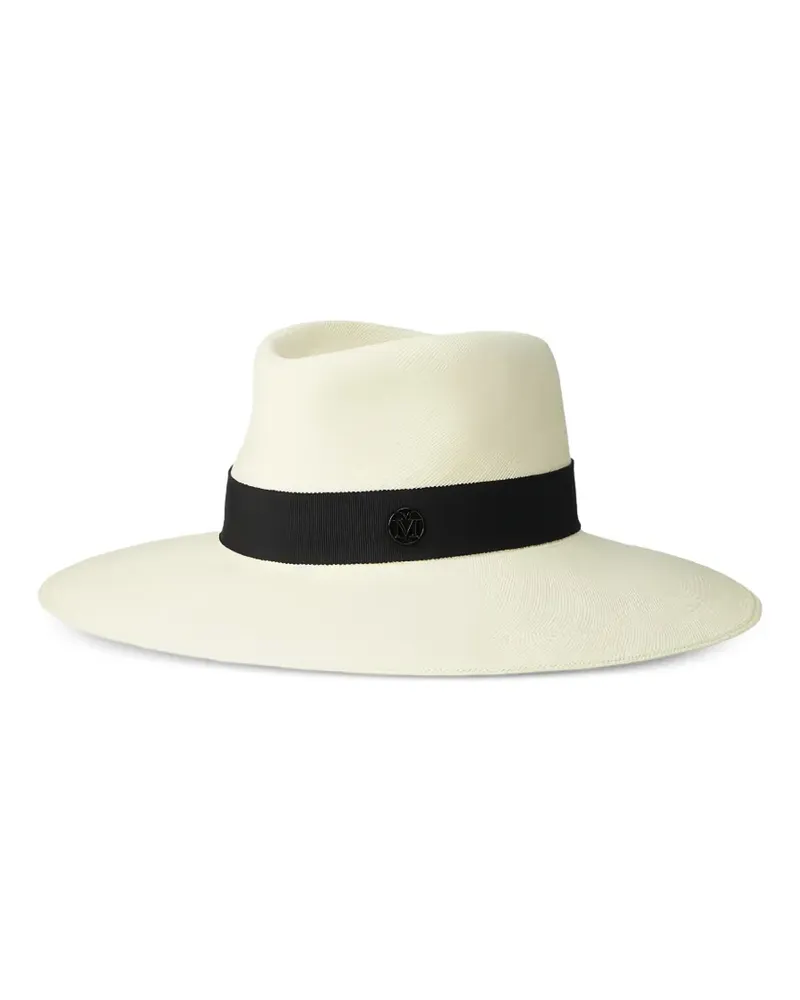 Maison Michel Fedora mit Ripsbandbesatz - Nude Nude