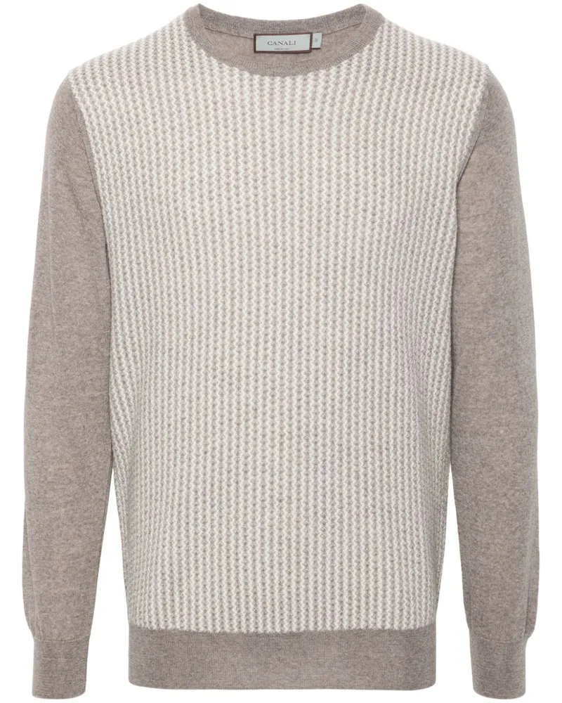 Canali Pullover mit geometrischem Muster - Nude Nude