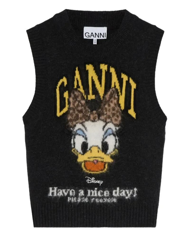 Ganni x Disney Pullunder mit grafischem Print - Schwarz Schwarz