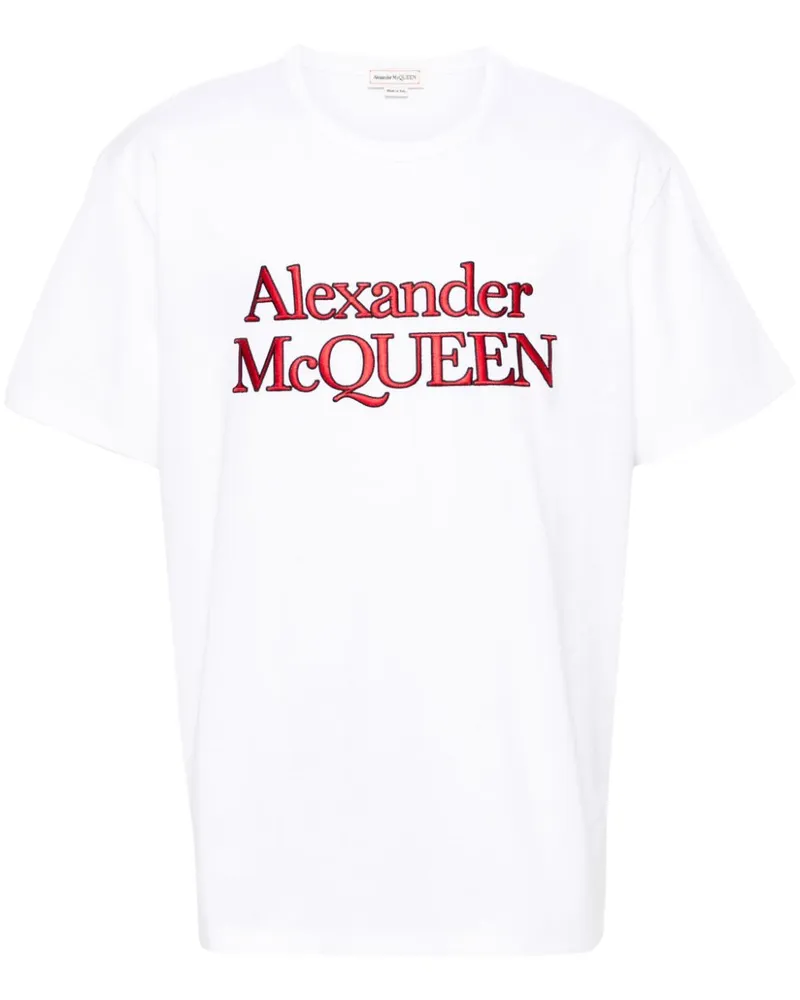 Alexander McQueen T-Shirt mit Logo-Stickerei - Weiß Weiß