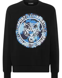 Philipp Plein Camouflage-Sweatshirt mit Tiger-Print Schwarz