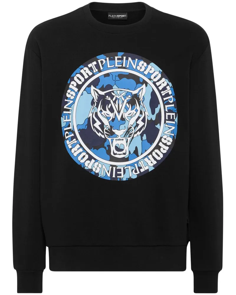 Philipp Plein Camouflage-Sweatshirt mit Tiger-Print - Schwarz Schwarz