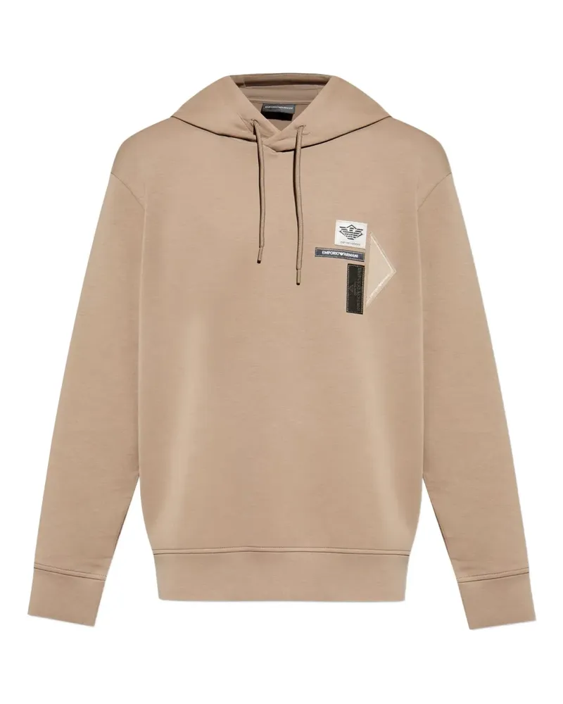 Emporio Armani Hoodie mit Logo-Patch - Nude Nude