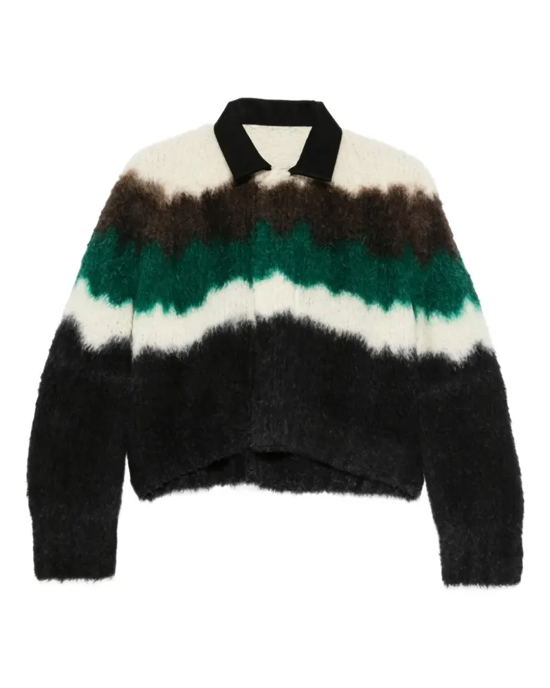 Sacai Cropped-Jacke mit Zickzackmuster - Schwarz Schwarz