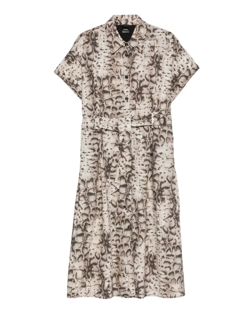 Pinko Midikleid mit Schlangenmuster - Nude Nude