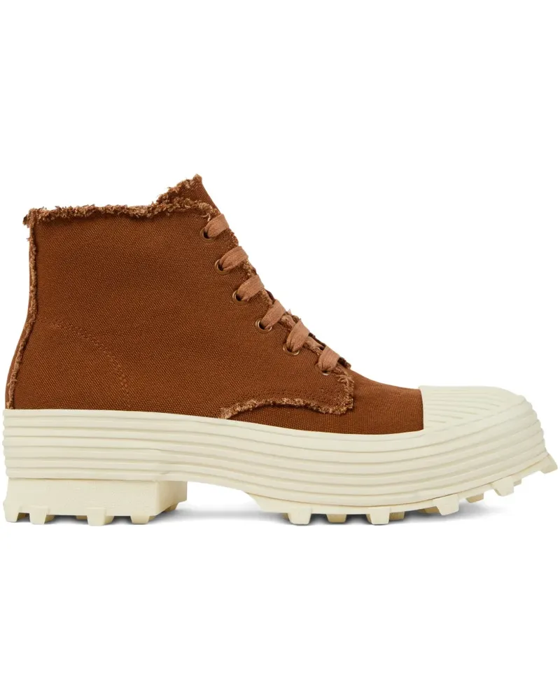 Camper Ausgefranste Traktori Schnürstiefel - Braun Braun