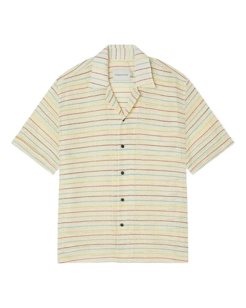 Peregrine Quay Cuban stripe-print short-sleeve shirt - Nude Nude