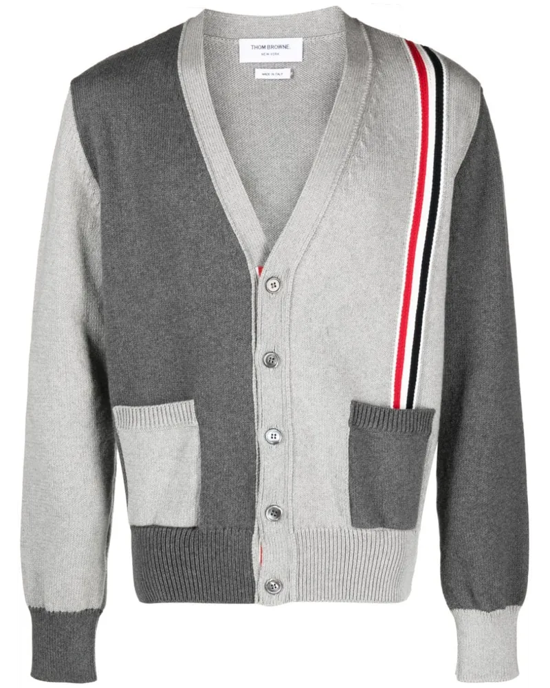 Thom Browne Funmix Cardigan mit V-Ausschnitt - Grau Grau