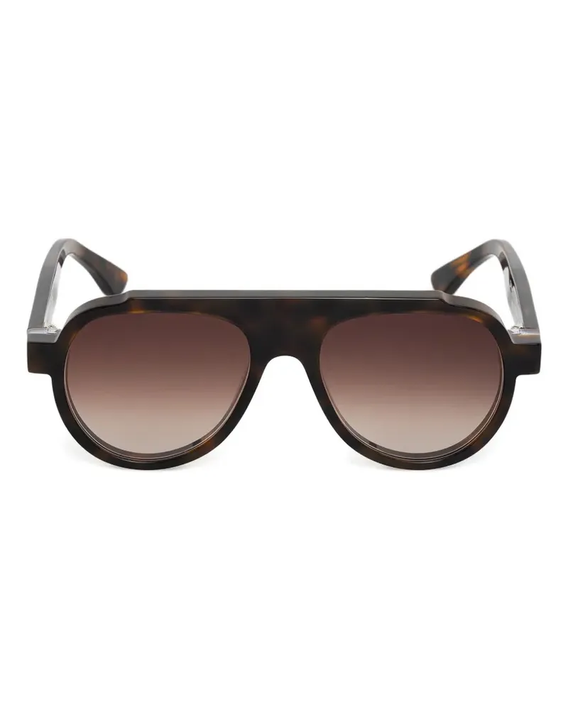 Thierry Lasry Dynasty Sonnenbrille mit geometrischem Gestell - Braun Braun