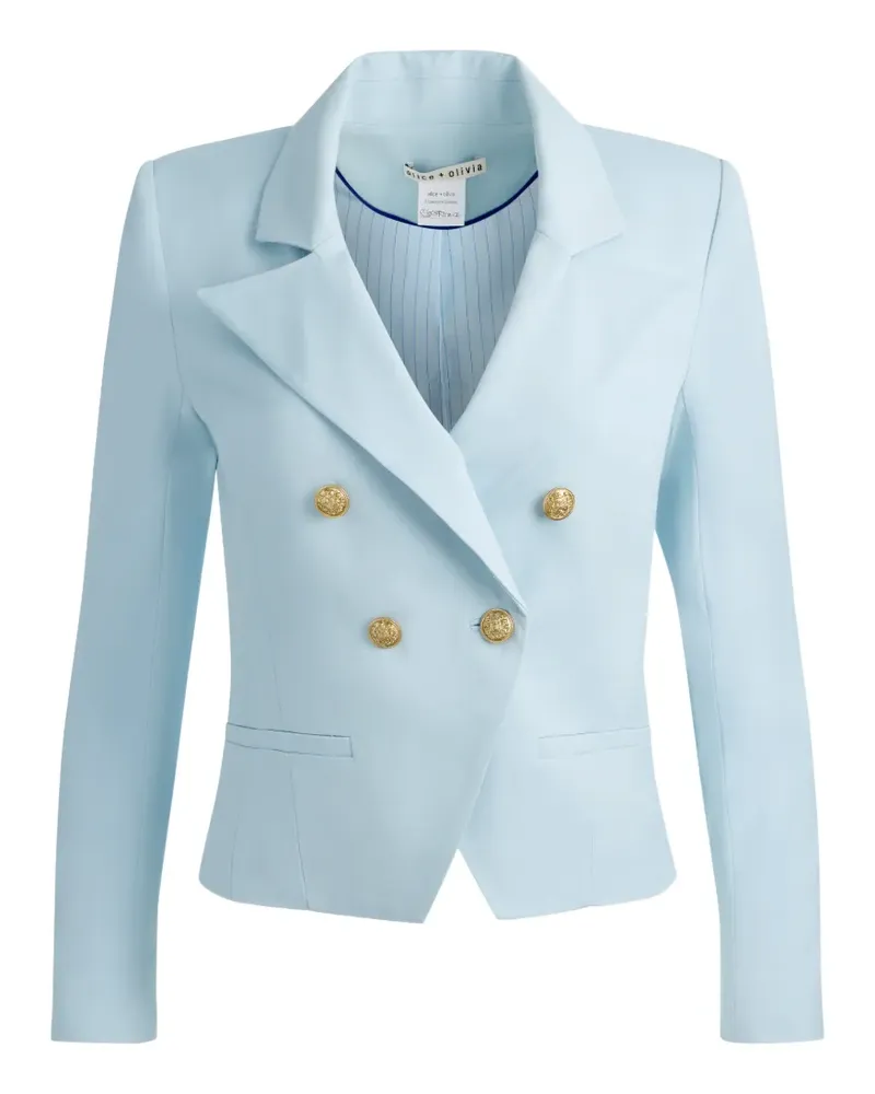 Alice + Olivia Doppelreihiger Sable Cropped-Blazer - Blau Blau