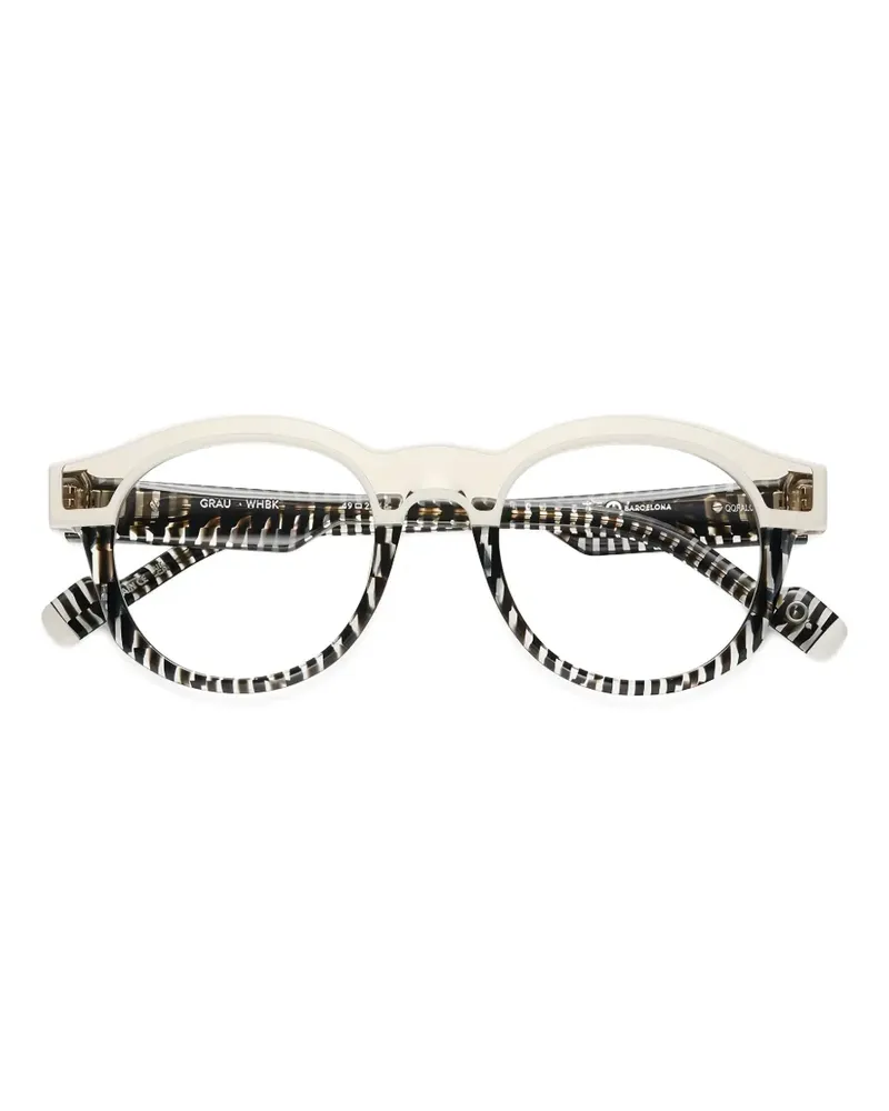 Etnia Barcelona Grau Brille mit rundem Gestell - Weiß Weiß