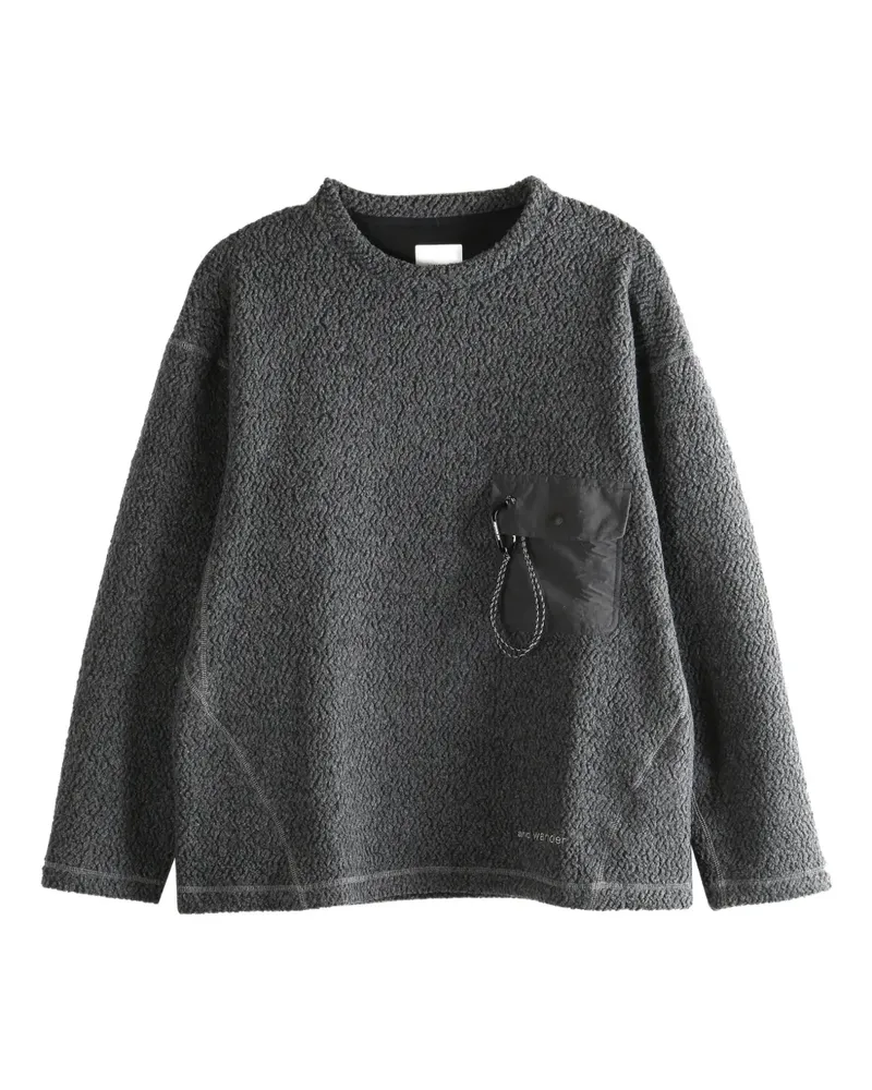 and wander chest-pocket textured sweater - Grau Grau