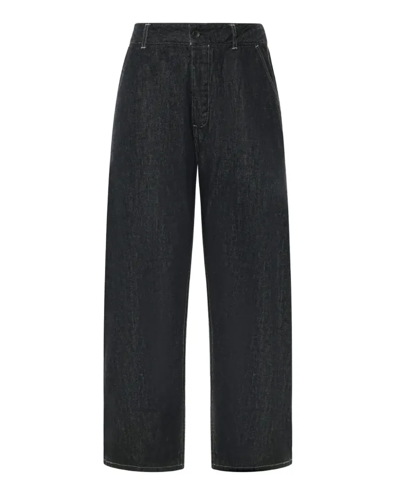 Studio Nicholson Wide-Leg-Jeans mit Kontrastnähten - Schwarz Schwarz