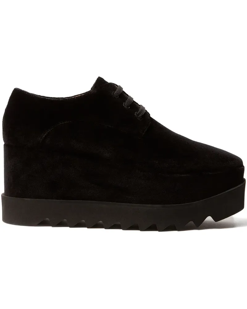 Stella McCartney Elyse Plateau-Sneakers aus Samt 55mm - Schwarz Schwarz