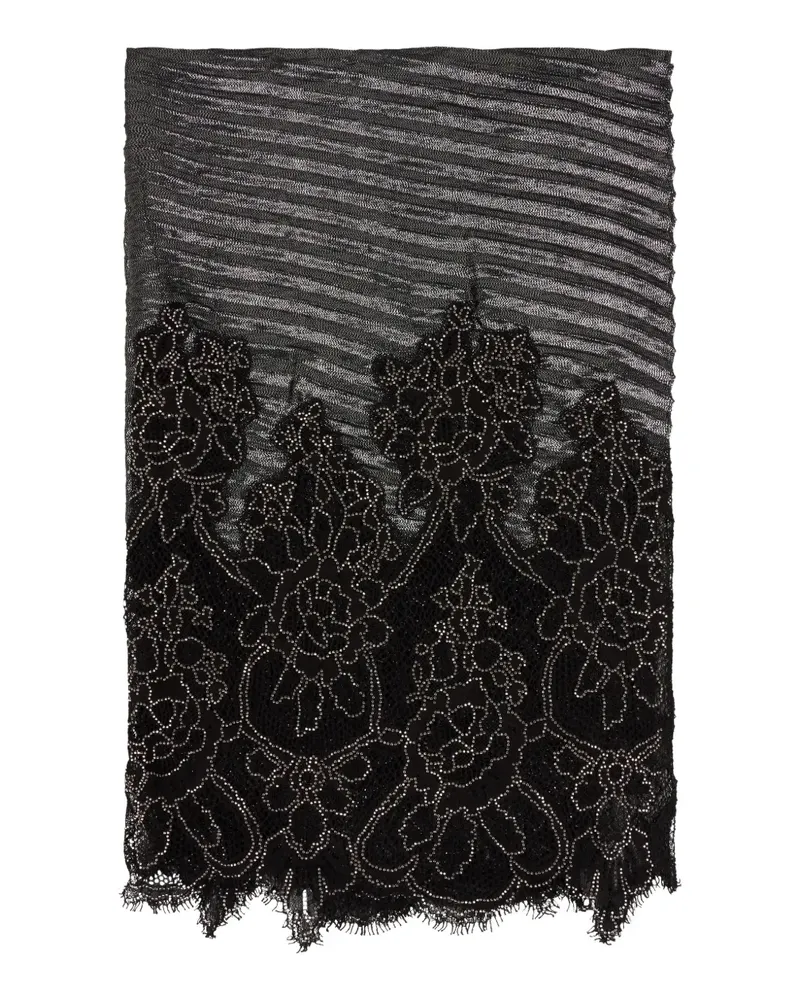 Valentino Garavani lace fringed scarf - Schwarz Schwarz