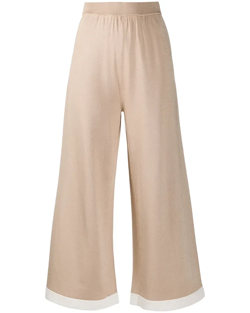 Moschino Cropped-Hose mit weitem Bein - Nude Nude