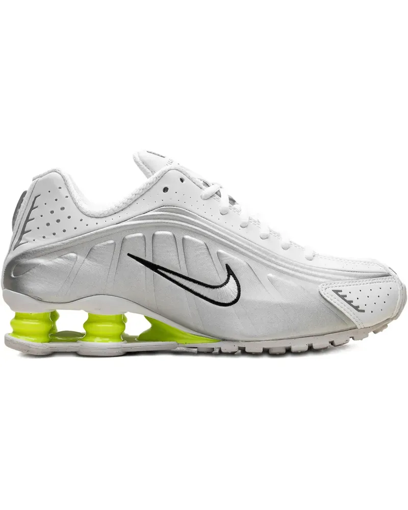 Nike Shox R4 White/Metallic Silver/Volt Sneakers - Weiß Weiß