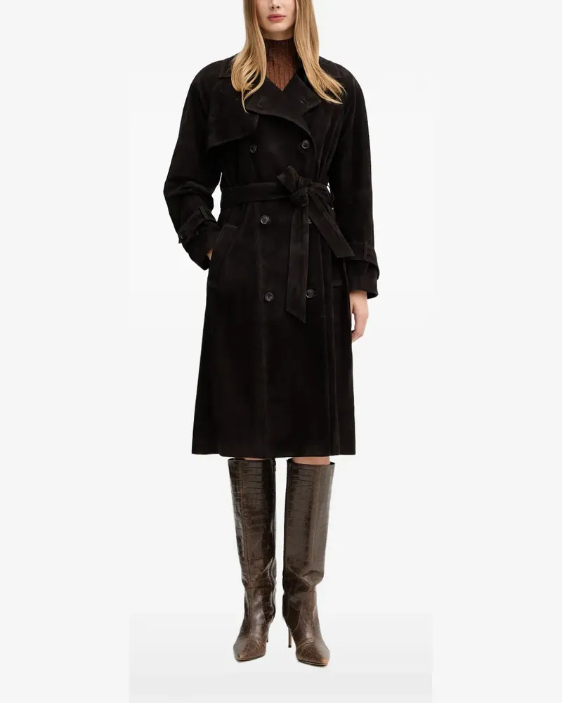 Luisa Spagnoli Silice belted double-breasted coat - Braun Braun