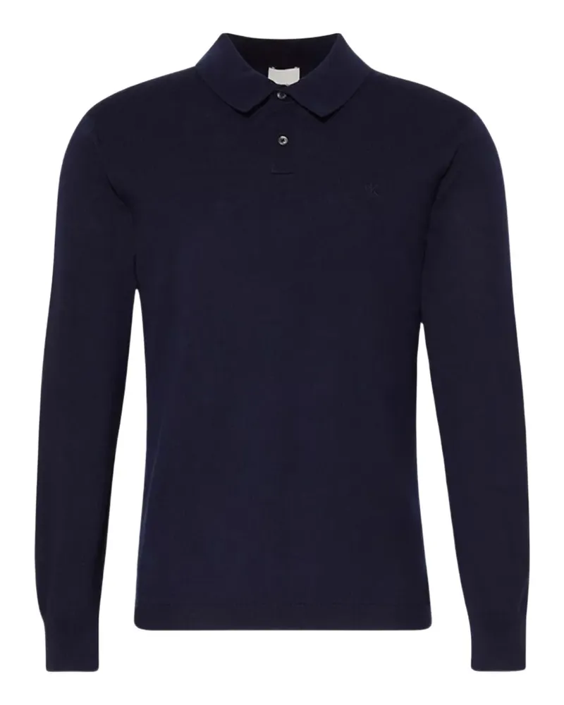 Calvin Klein Langärmeliges Poloshirt - Blau Blau