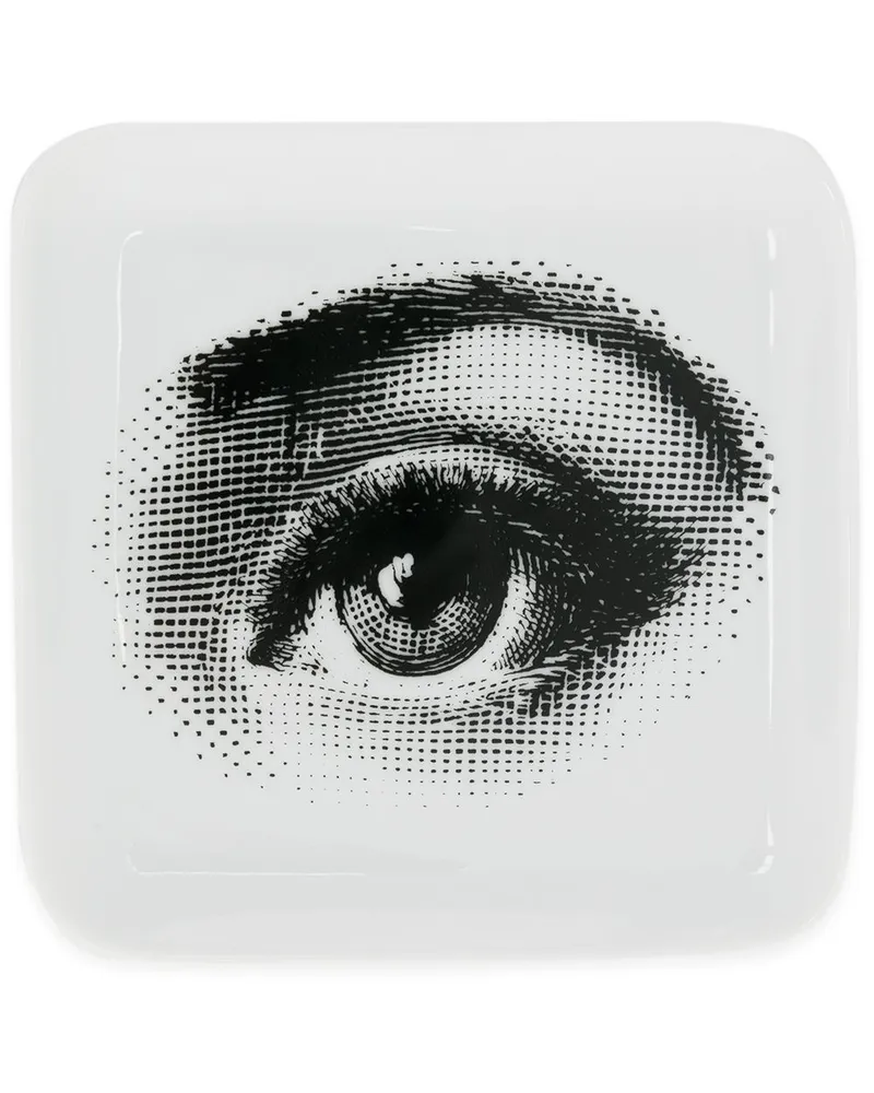 Fornasetti Aschenbecher mit Augen-Print Schwarz