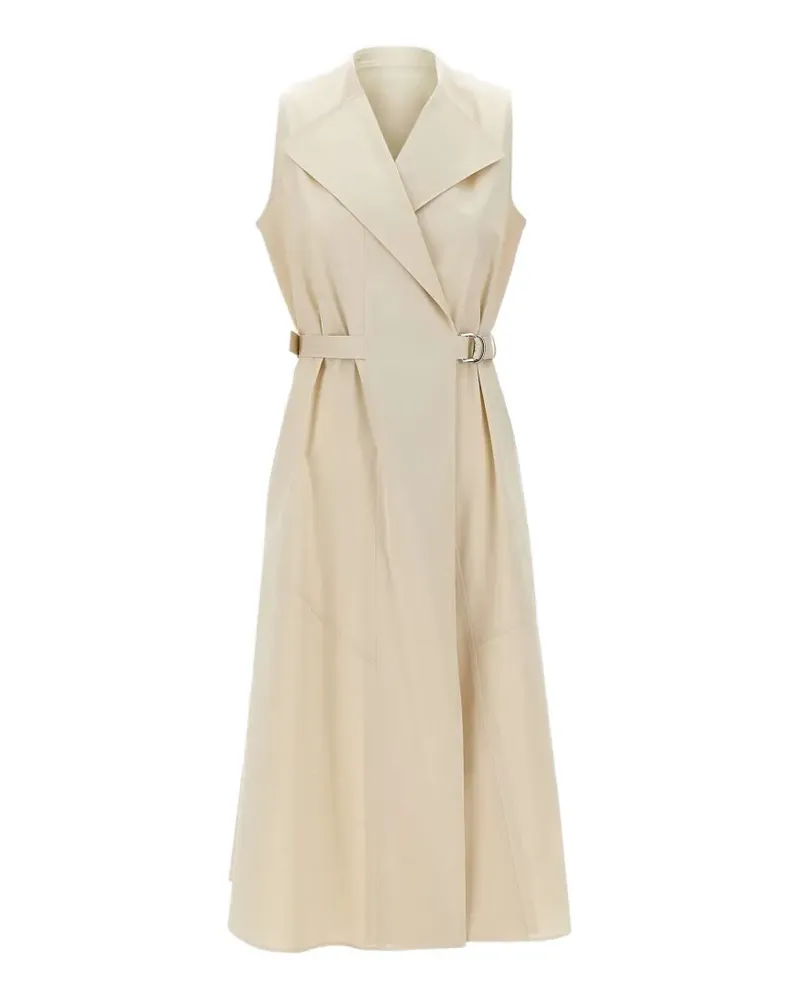 HUGO BOSS lapel belted midi dress - Nude Nude