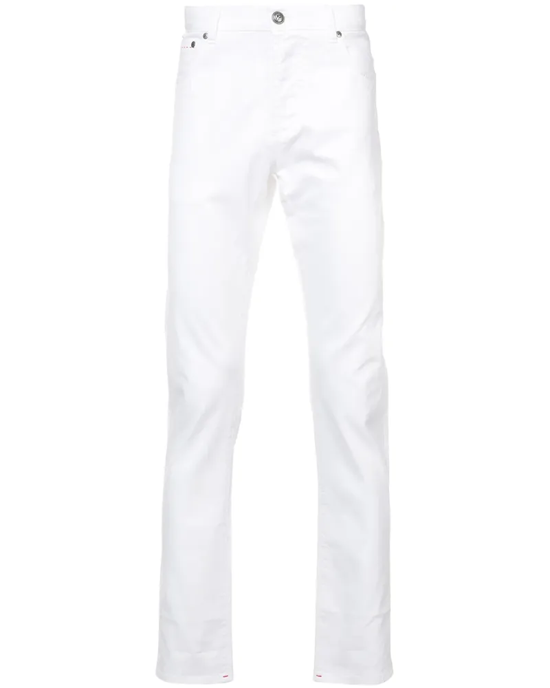 Isaia Schmale Hose - Weiß Weiß