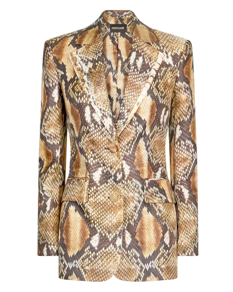 Roberto Cavalli Blazer mit Schlangen-Optik - Nude Nude