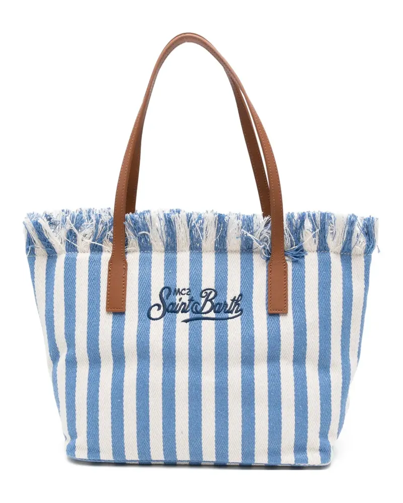 MC2 Saint Barth City striped fringed tote bag - Blau Blau
