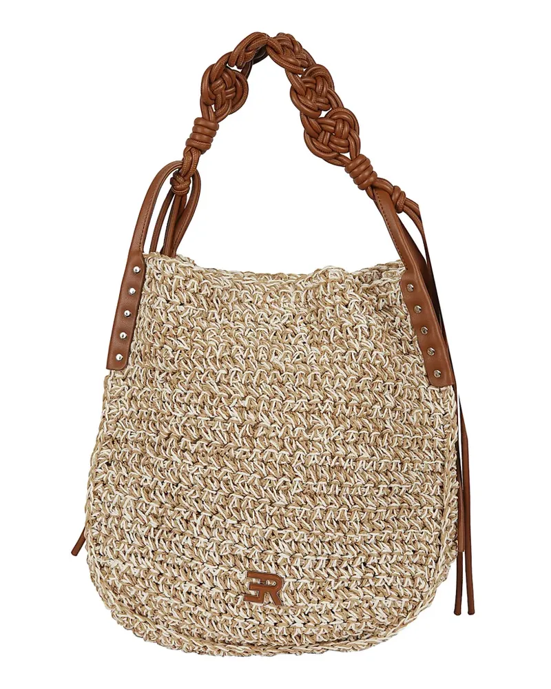 Ermanno Scervino woven knotted-handle clutch bag - Nude Nude