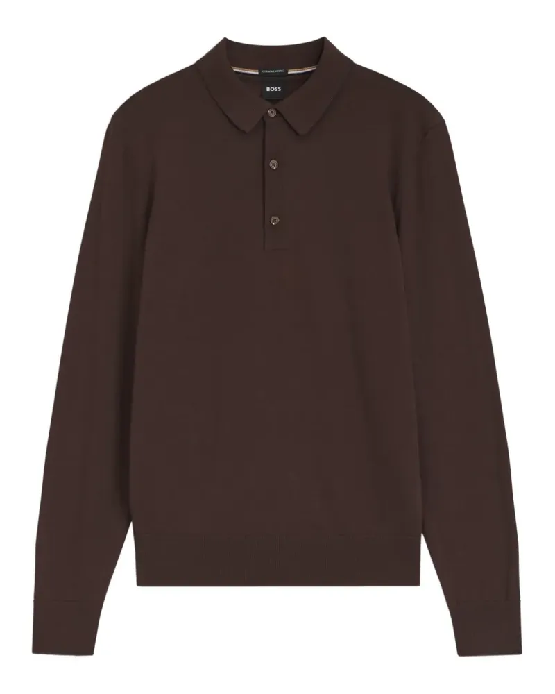 HUGO BOSS Poloshirt mit kurzer Knopfleiste - Braun Braun