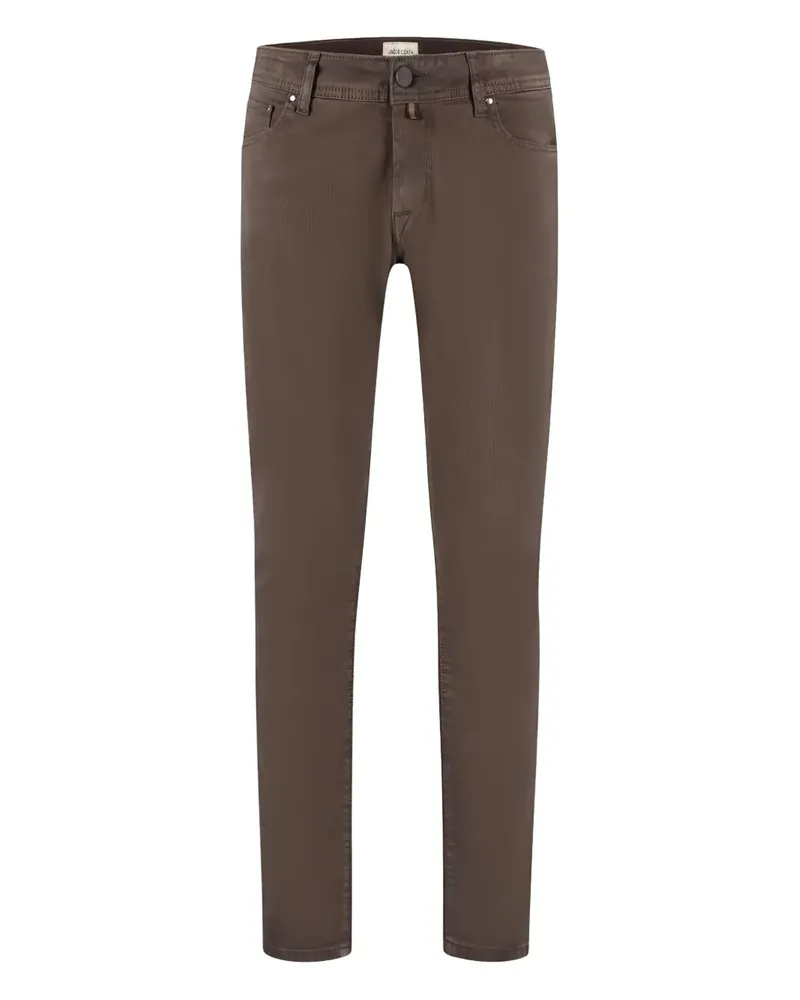 Jacob Cohën logo-patch trousers - Braun Braun