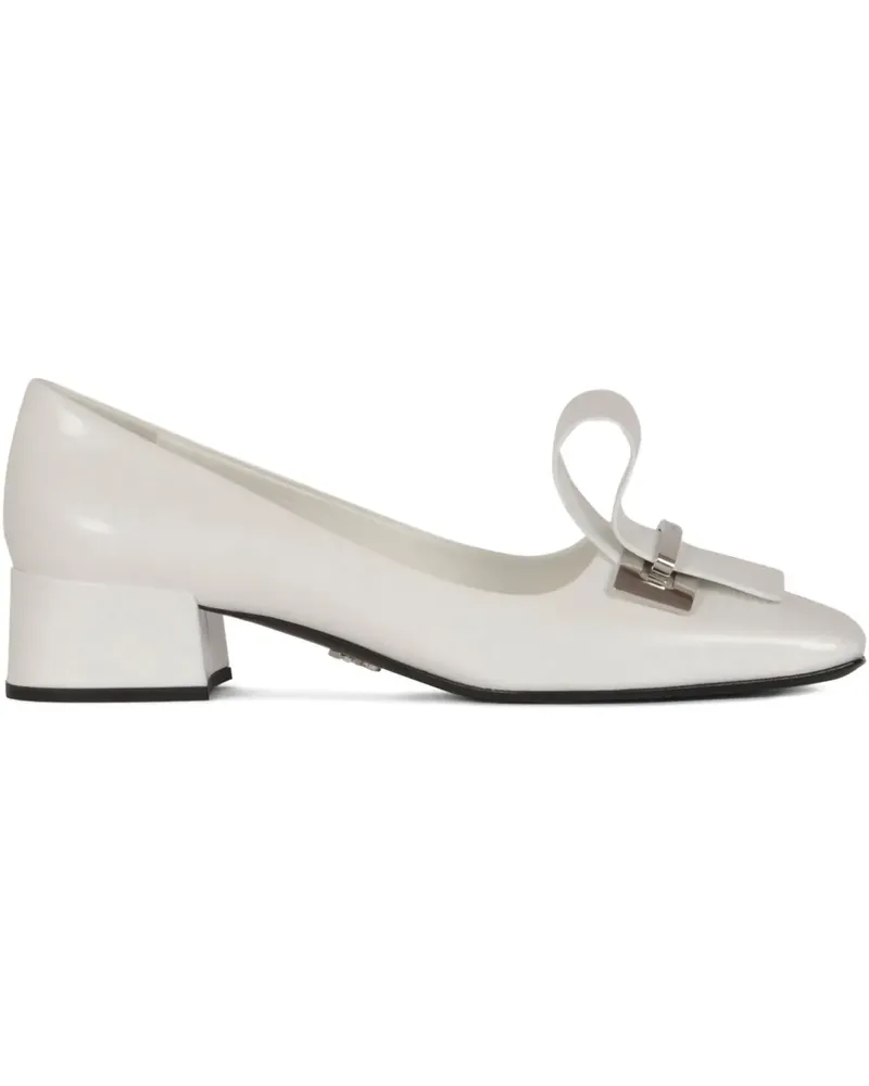 Prada Pumps mit Blockabsatz 40mm - Weiß Weiß