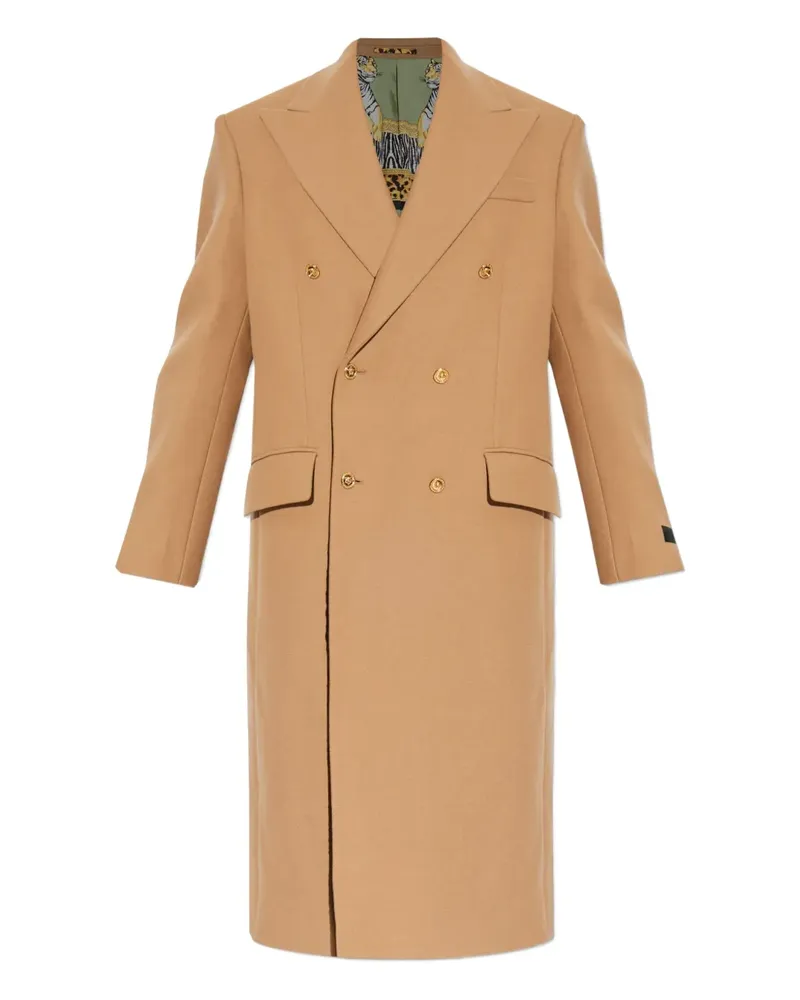 Versace double-breasted button coat - Nude Nude