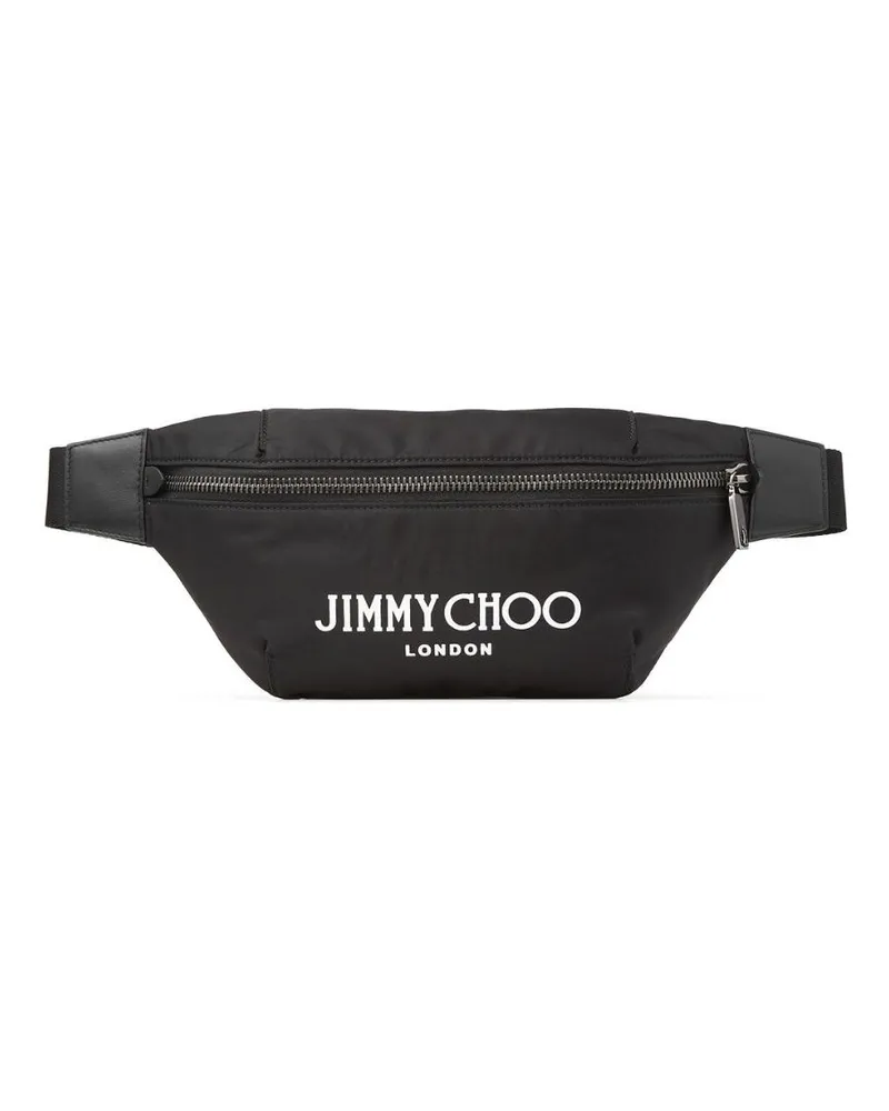 Jimmy Choo Finsley Gürteltasche mit Logo-Print - Schwarz Schwarz