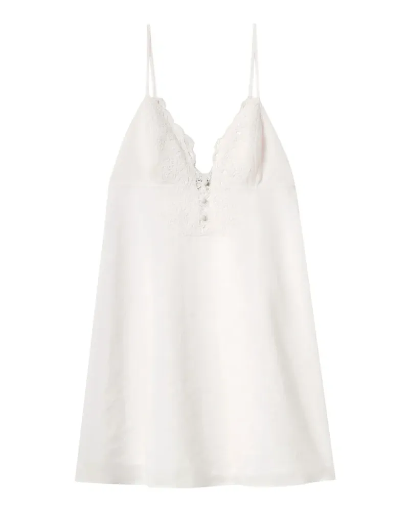 Claudie Pierlot lace-trim spaghetti-strap dress - Weiß Weiß
