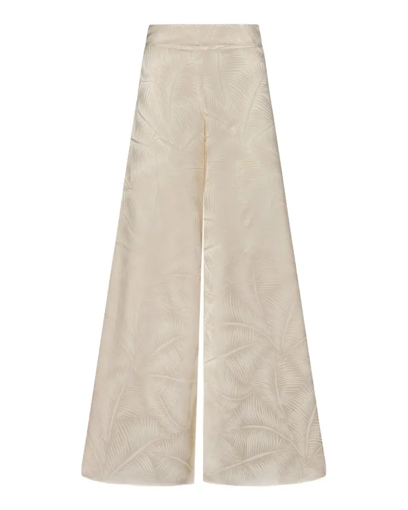 Johanna Ortiz Musical palm-jacquard wide-leg trousers - Nude Nude