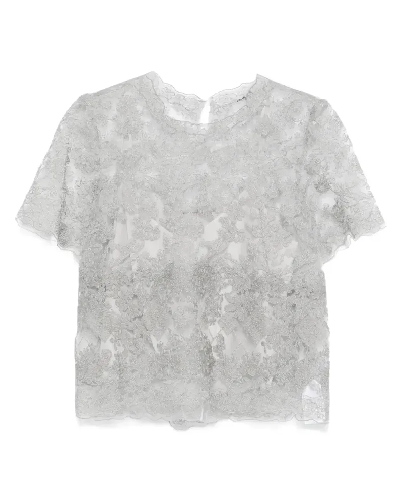 Ermanno Scervino Oberteil mit Spitzenbesatz - Grau Grau