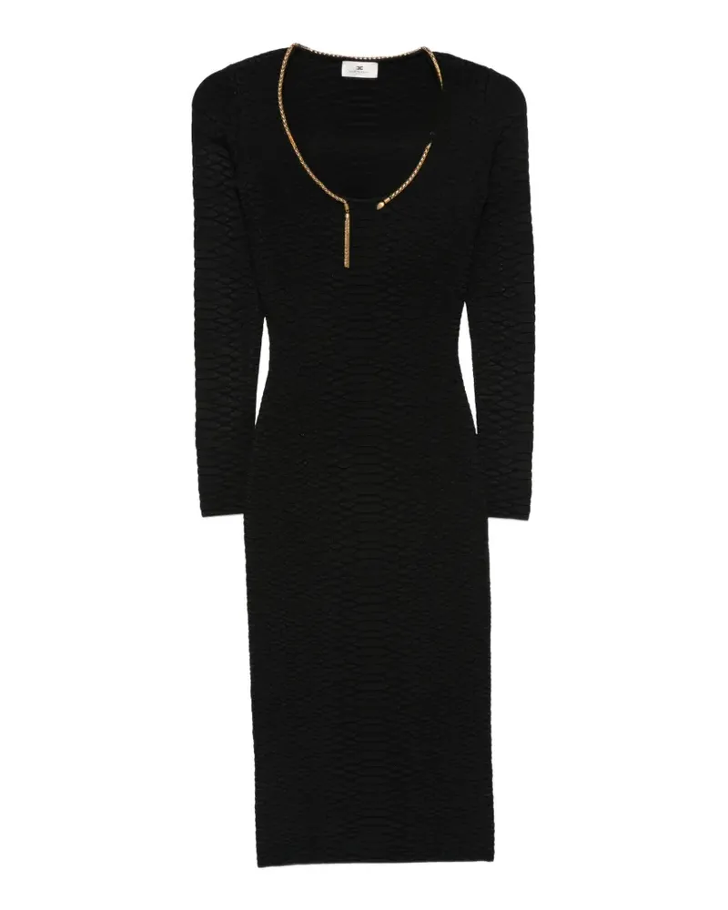 Elisabetta Franchi Midikleid mit Kettendetail - Schwarz Schwarz
