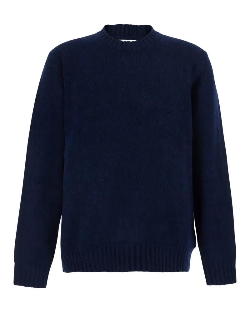 NN 07 Lee Pullover mit geripptem Saum - Blau Blau