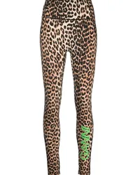 Ganni Leggings mit Leoparden-Print Braun