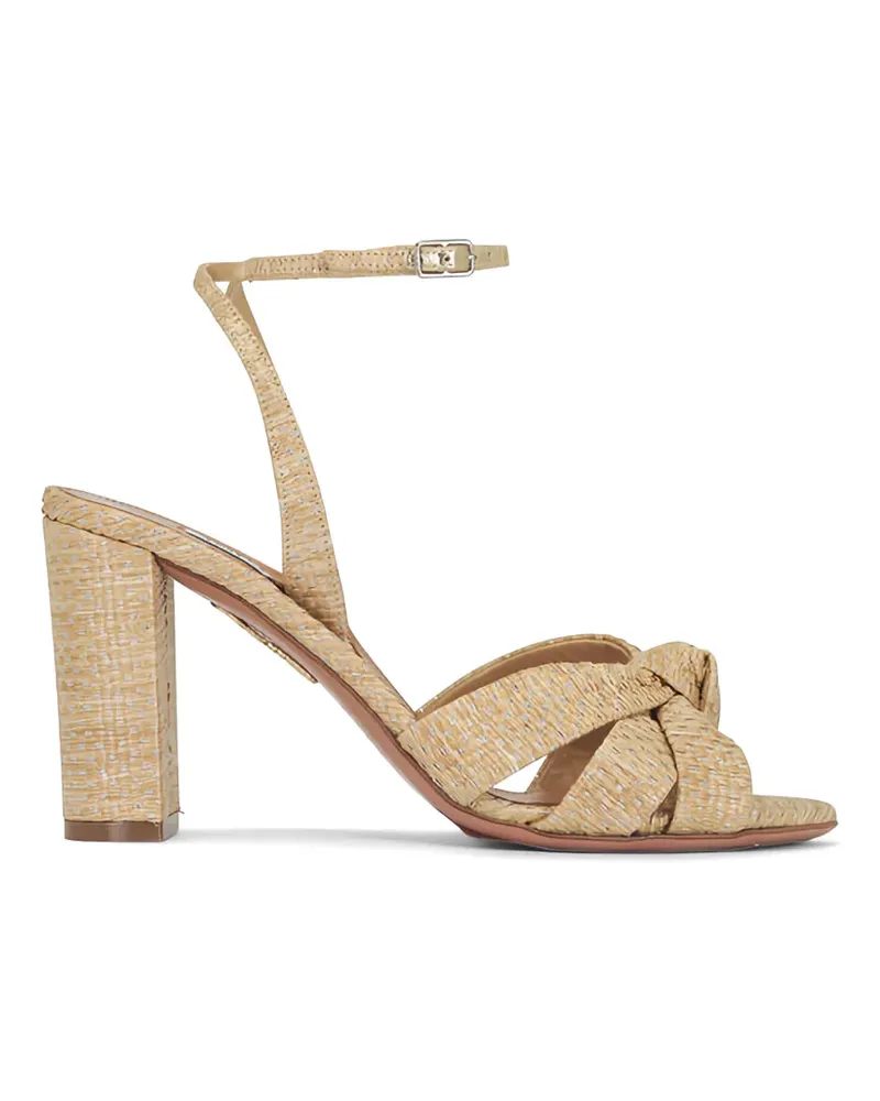 Aquazzura knot-detail block-heel sandals - Nude Nude
