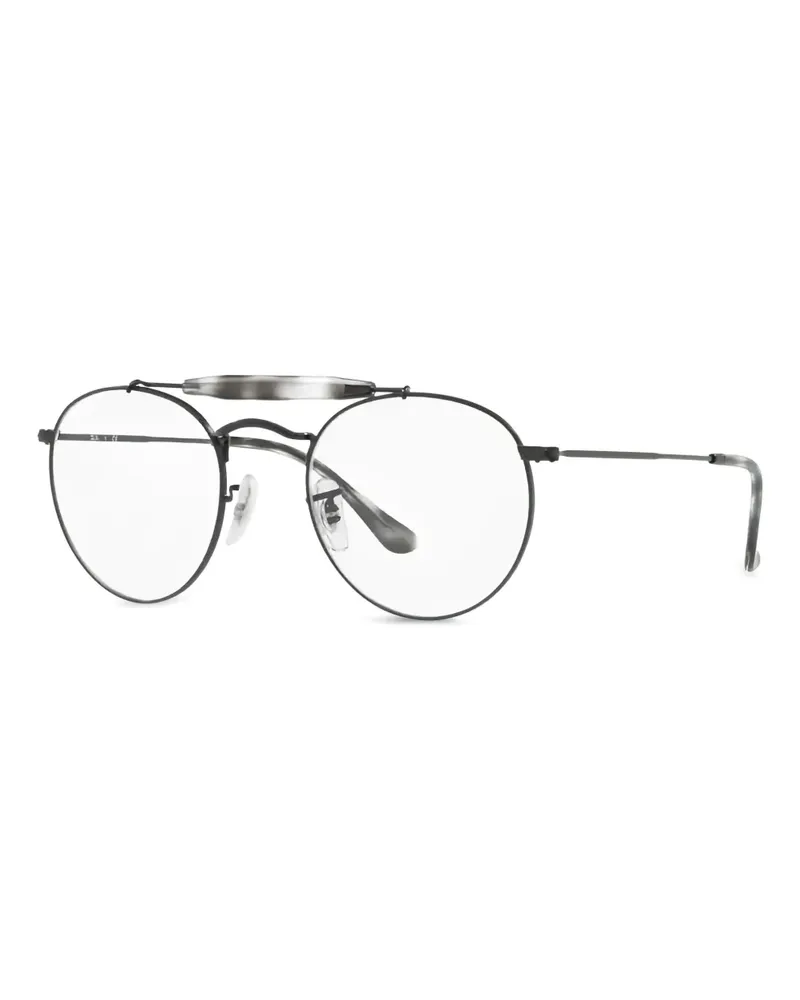 Ray Ban Brille mit rundem Gestell - Schwarz Schwarz