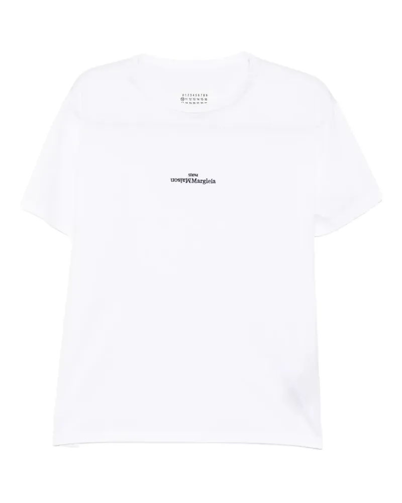 Maison Margiela T-Shirt mit verzerrtem Logo - Weiß Weiß