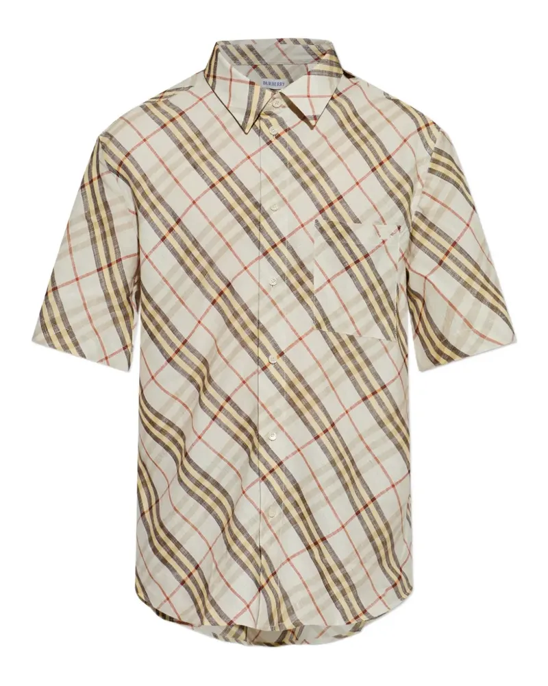 Burberry check short-sleeve shirt - Nude Nude