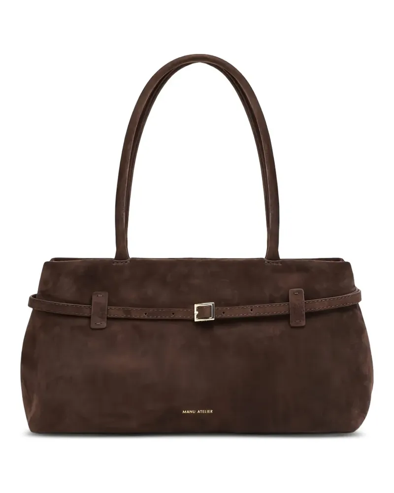 Manu Atelier Le Cambon East West suede shoulder bag - Braun Braun