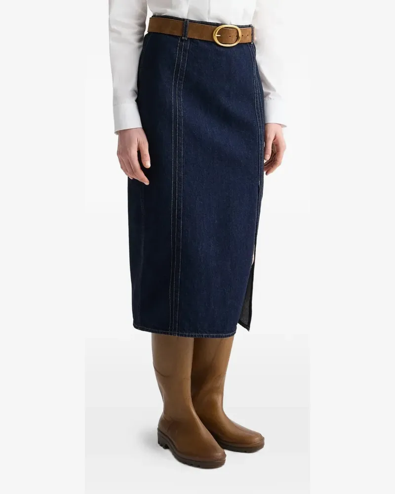TWP seam-detail denim midi skirt - Blau Blau