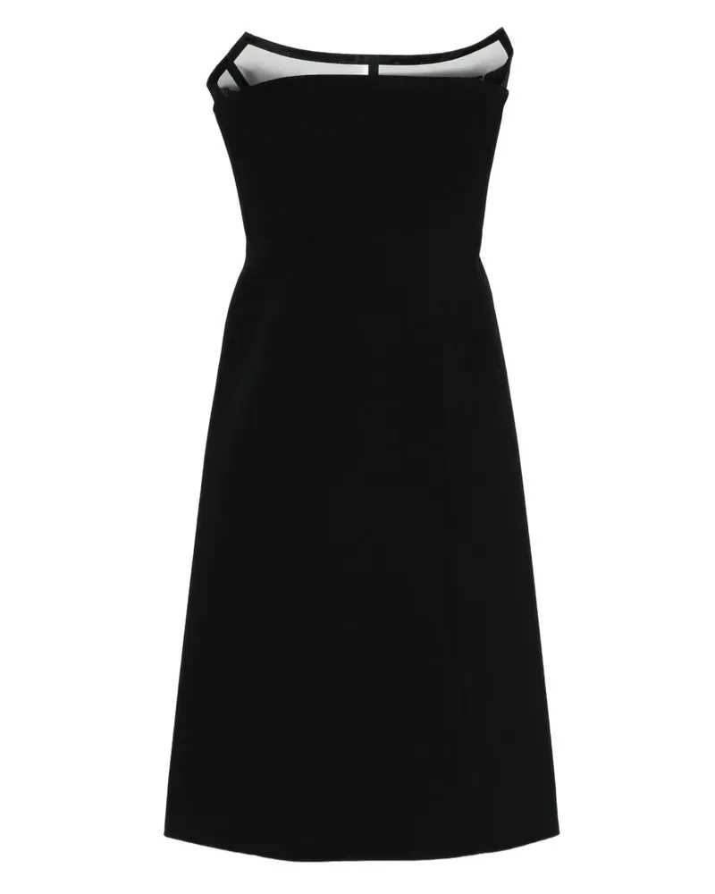 Blumarine Schulterfreies Midikleid - Schwarz Schwarz